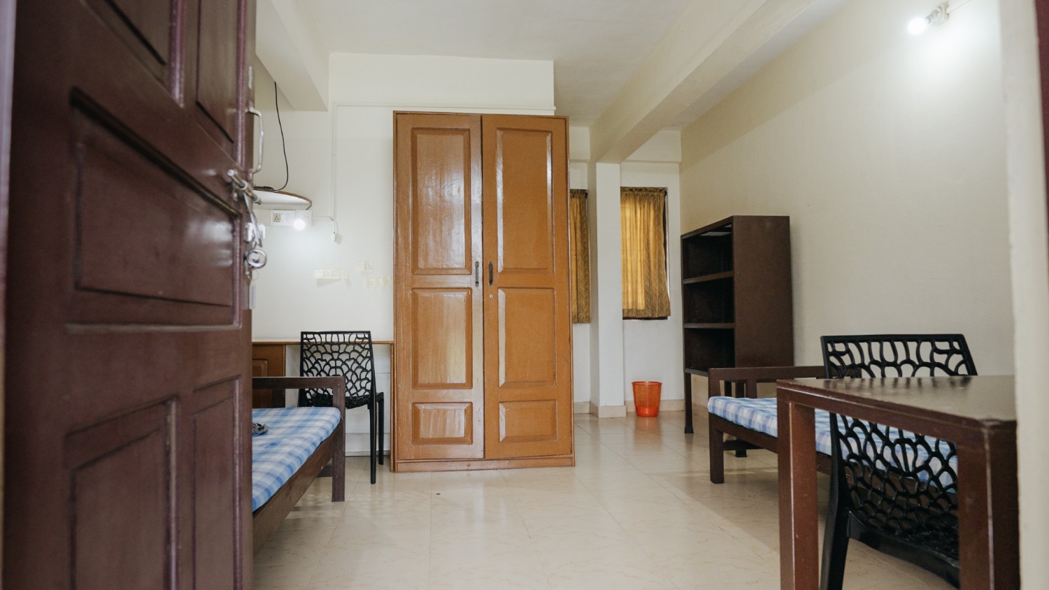 Shared hostel accommodation with modern room amenities